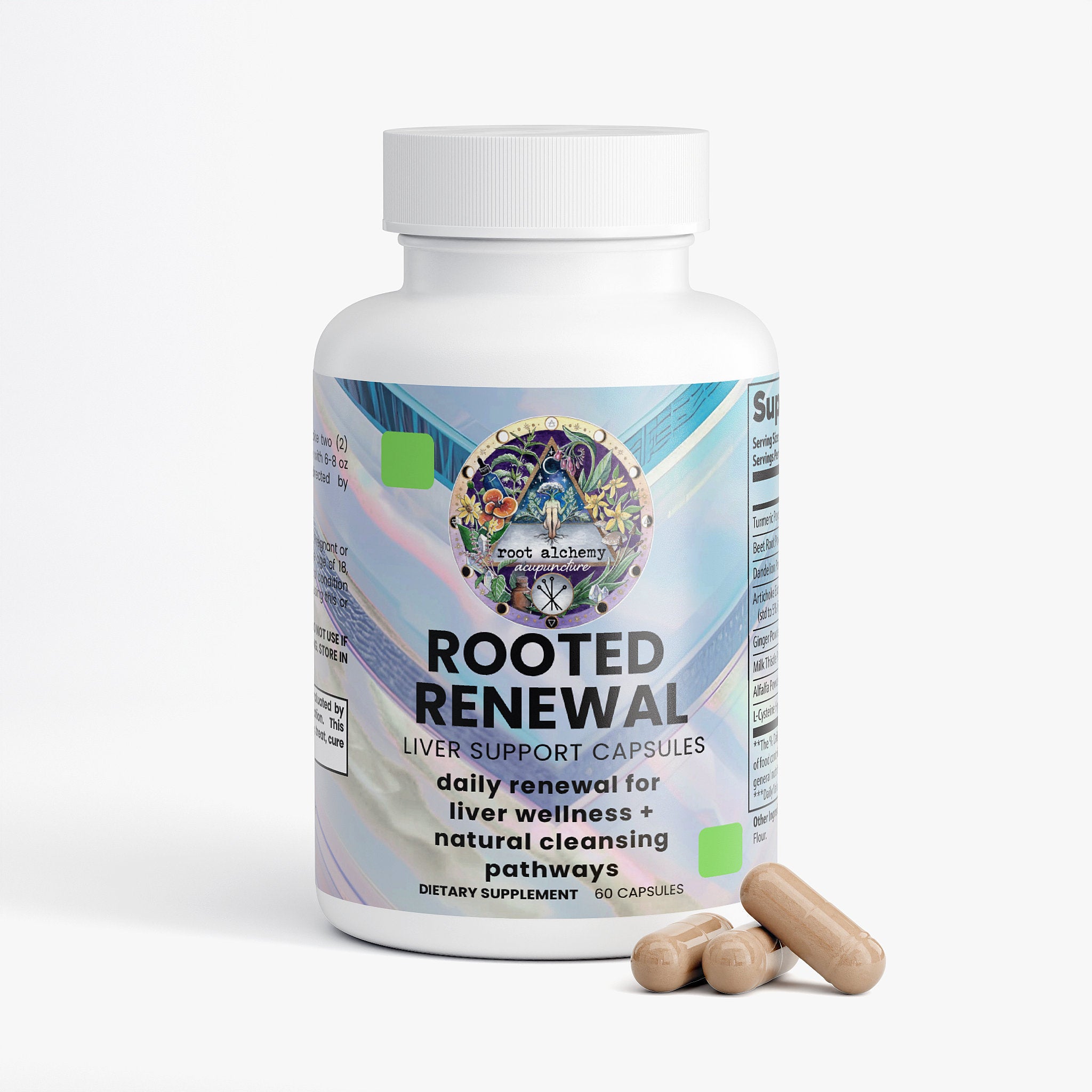 Rooted Renewal Liver Support Capsules: Daily Renewal for Liver Wellness + Natural Cleansing Pathways