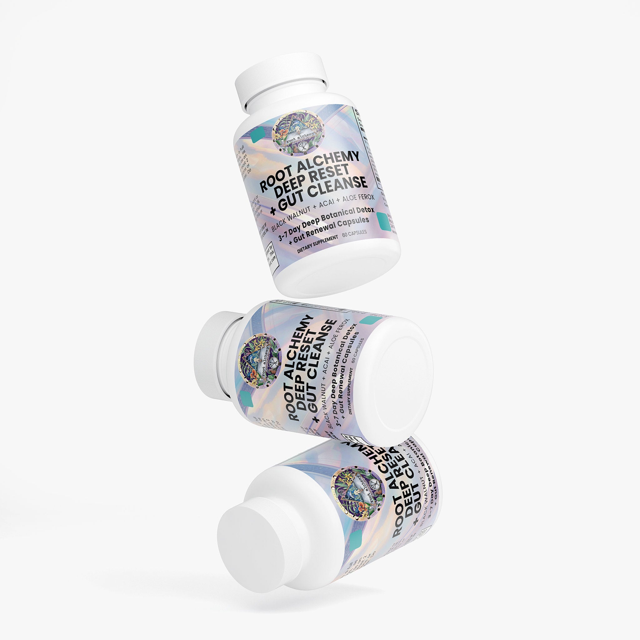 Root Alchemy Deep Reset + Gut Cleanse: 3-7 Day Deep Botanical Detox & Gut Renewal Capsules