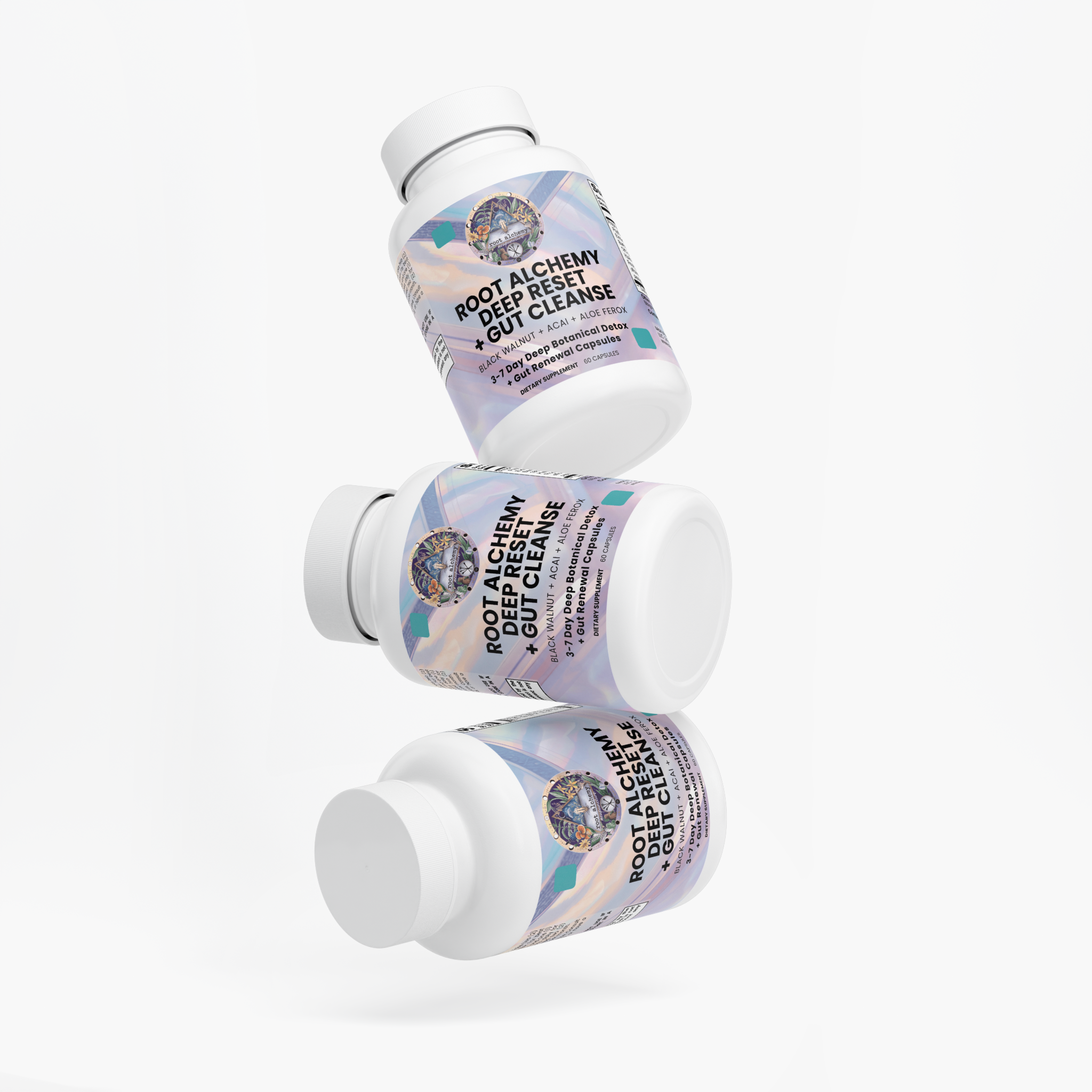 Root Alchemy Deep Reset + Gut Cleanse: 3-7 Day Deep Botanical Detox & Gut Renewal Capsules